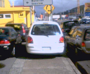 [Parking on the footpath]